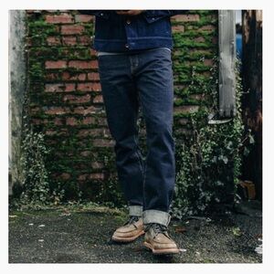 Taylor Stitch Mens Democratic Blue Dark Wash Denim Jeans